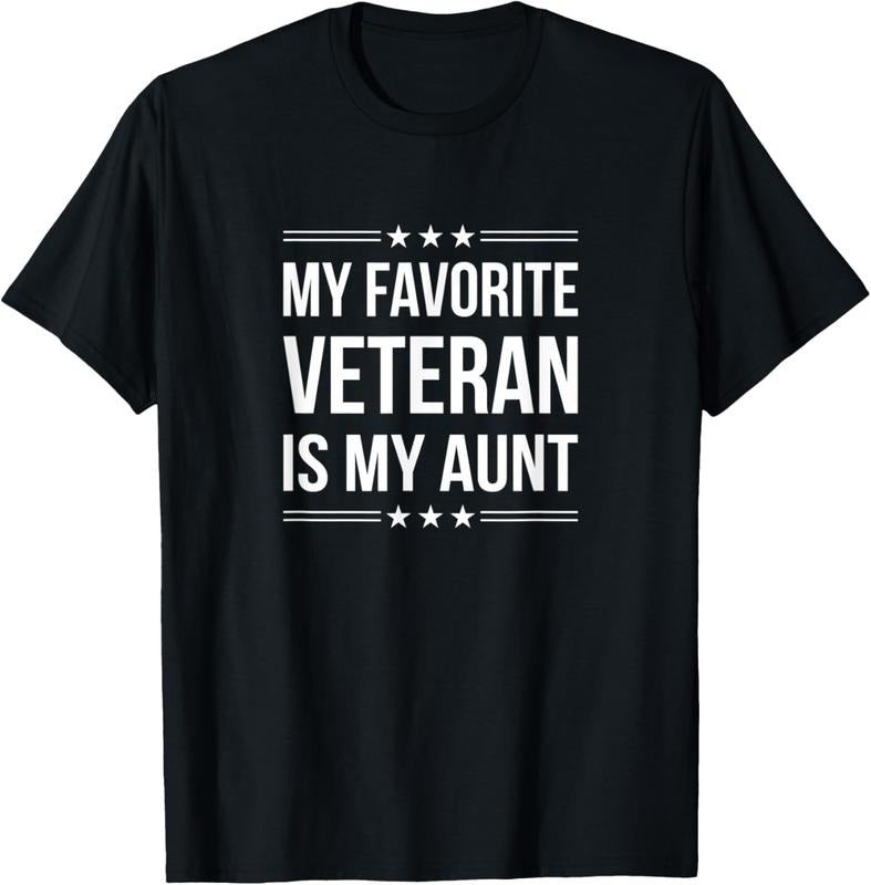 100% Cotton My Favorite Veteran Is My Aunt T-Shirt Hoodie Sweatshirt | PrintMintTees.com