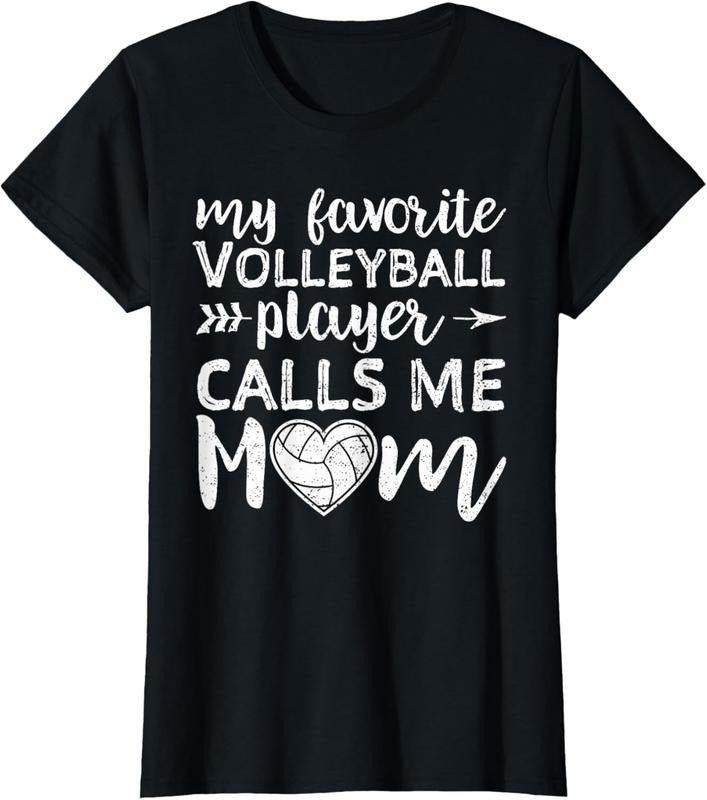 100% Cotton My Favorite Volleyball Player Calls Me Mom Shirt T-Shirts, Hoodie, Sweatshirt