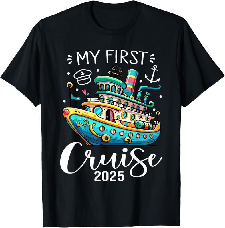 100% Cotton My First Cruise 2025 Cute Family Vacation Cruising T-Shirt Hoodie, Sweatshirt | PrintMintTees.com