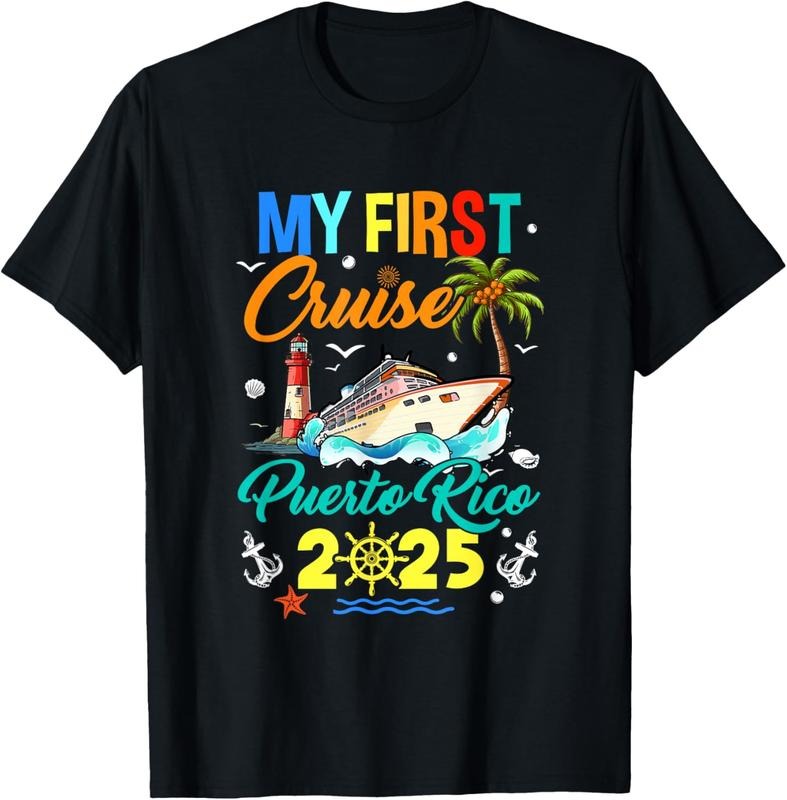 100% Cotton My First Cruise Puerto Rico 2025 Family Matching Vacation T-Shirt Hoodie, Sweatshirt | PrintMintTees.com