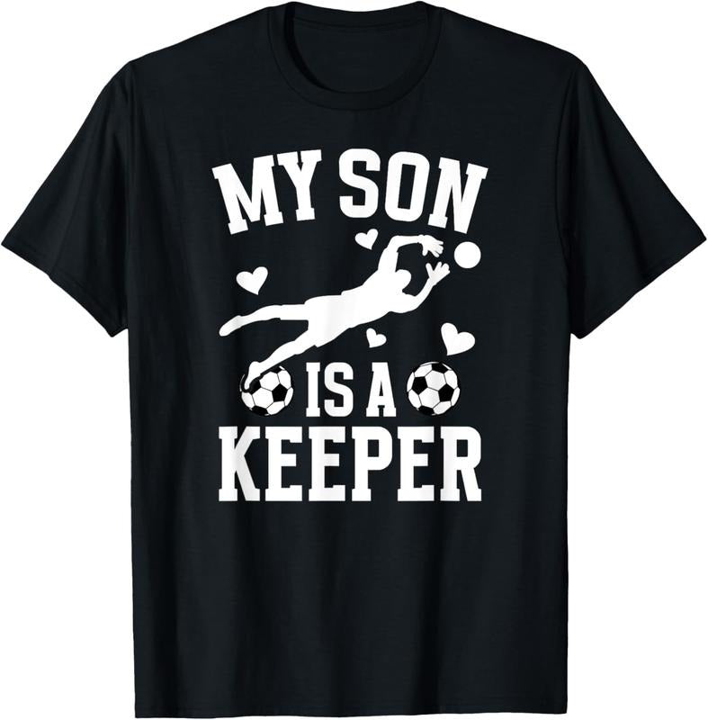 100% Cotton My Son Is A Soccer Keeper Mom Of A Soccer Goalkeeper Mother T-Shirt Hoodie, Sweatshirt | PrintMintTees.com