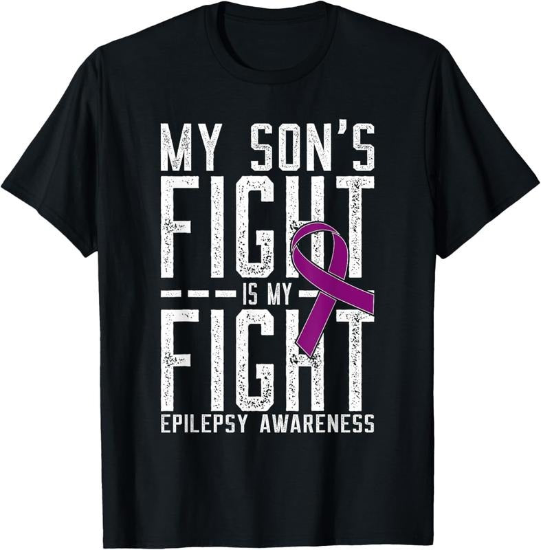 100% Cotton My Son'S Fight Is My Fight Epilepsy Awareness Shirt Hoodie Sweatshirt