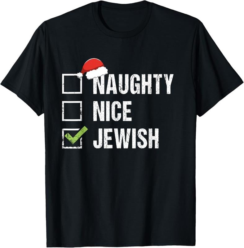 100% Cotton Naughty Nice Jewish Shirt Santa Jew Christmas Gift Hanukkah T-Shirt Hoodie, Sweatshirt | PrintMintTees.com