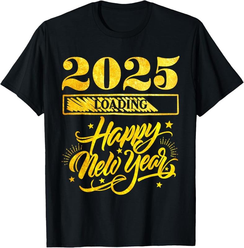 100% Cotton New Years Eve Party 2025 Loading Happy New Year Fireworks T-Shirts, Hoodie, Sweatshirt