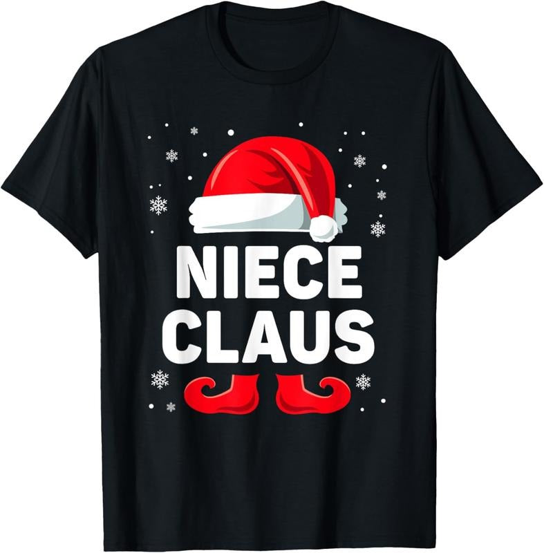 100% Cotton Niece Claus Matching Family Group Funny Xmas T-Shirts, Hoodie, Sweatshirt