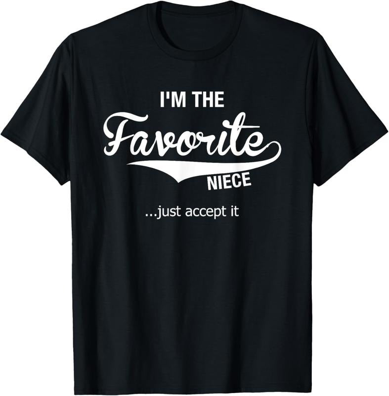 100% Cotton Niece Gifts From Aunt Uncle Women Girl Im The Favorite Niece T-Shirt Hoodie Sweatshirt | PrintMintTees.com