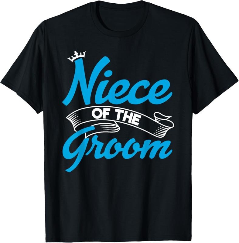100% Cotton Niece Of The Groom T Shirt Bachelor Party Tee Groomsman Gift Hoodie Sweatshirt | PrintMintTees.com