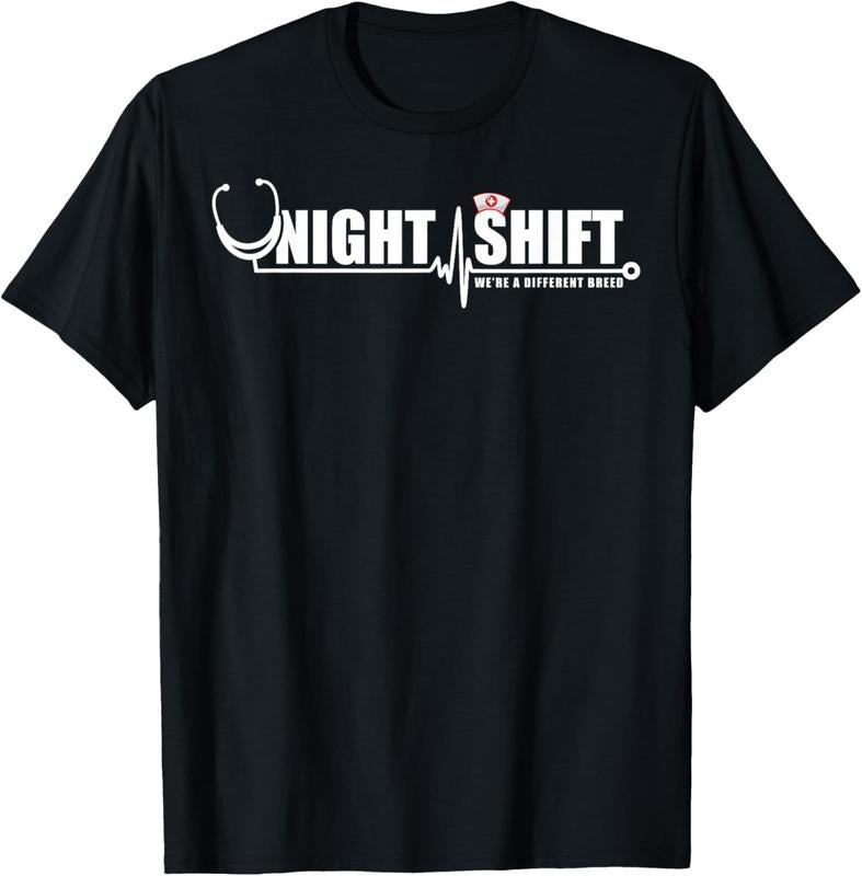 100% Cotton Night Shift Different Breed Stethoscope Funny Nurse RN RT US T-Shirts, Hoodie, Sweatshirt