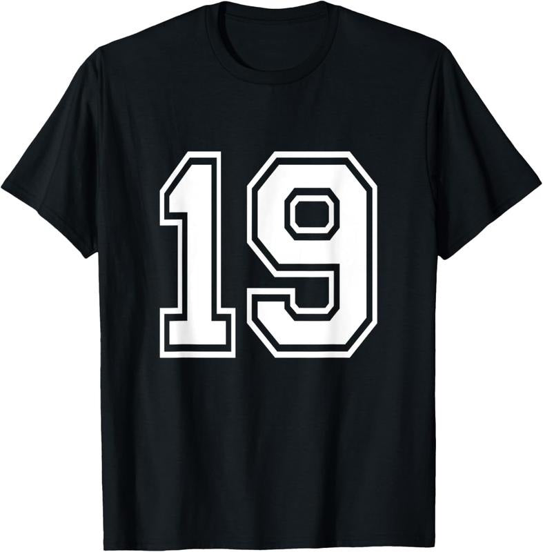 100% Cotton Number 19 Varsity Sports Team 19th 19 Years T-Shirts, Hoodie, Sweatshirt
