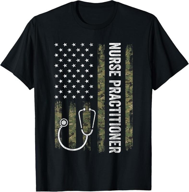 100% Cotton Nursing Shirts For Women Men, Nurse Practitioner USA Flag T-Shirt Hoodie Sweatshirt | PrintMintTees.com