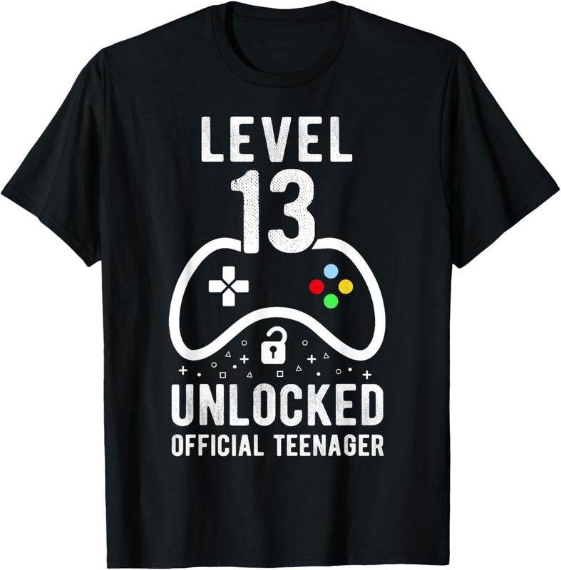 100% Cotton Official Teenager 13th Birthday Level 13 Unlocked T-Shirt Hoodie Sweatshirt | PrintMintTees.com