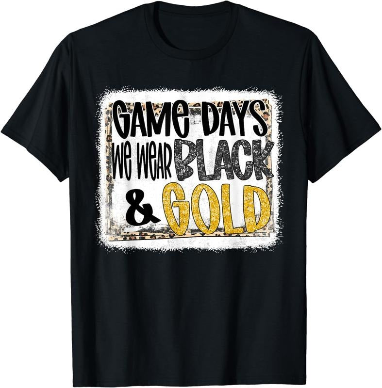 [100% Cotton]On Gameday Football We Wear Black And Gold School Spirit T-Shirt Hoodie Sweatshirt | PrintMintTees.com