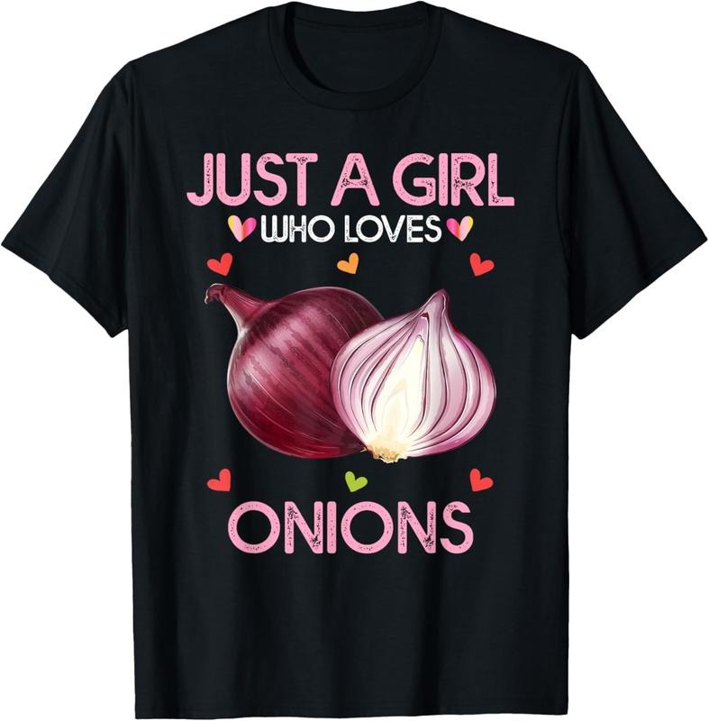 100% Cotton Onion Shirt For Women Just A Girl Who Loves Onions T-Shirt Hoodie Sweatshirt | PrintMintTees.com