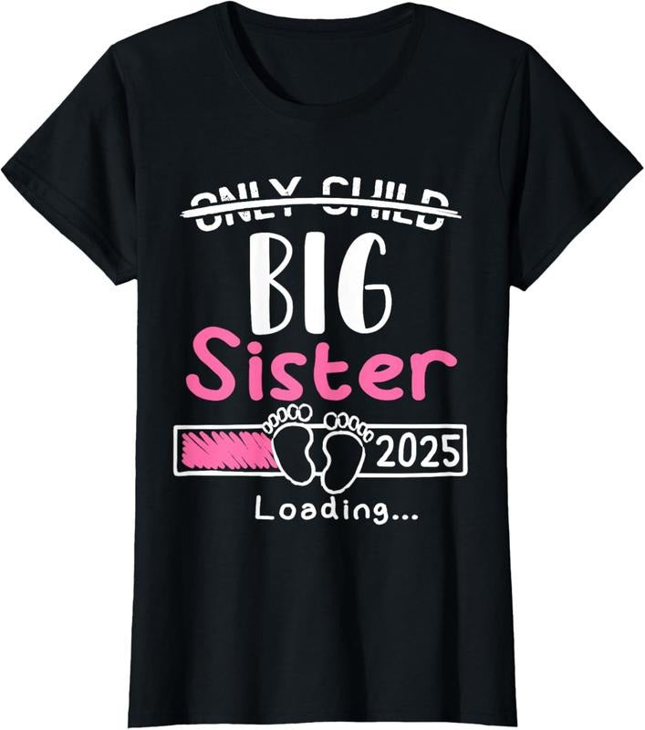 100% Cotton Only  Big Sister 2025 Cute Promoted to Big Sister 2025 T-Shirt Hoodie, Sweatshirt | PrintMintTees.com