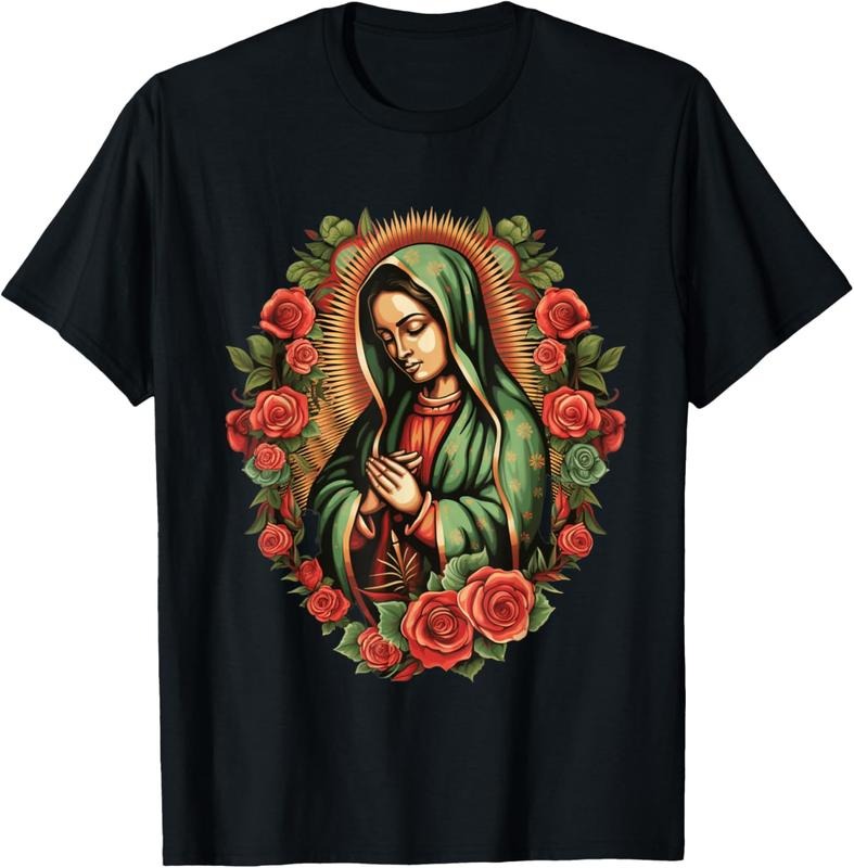 100% Cotton Our Lady De Guadalupe Sant Mary For Christians, Catholics T-Shirt Hoodie Sweatshirt | PrintMintTees.com