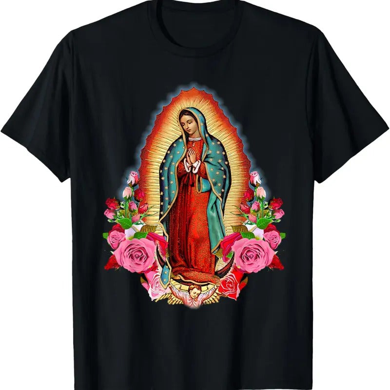 100% Cotton Our Lady Guadalupe Saint Virgin Mary Shirt Shirt Hoodie Sweatshirt