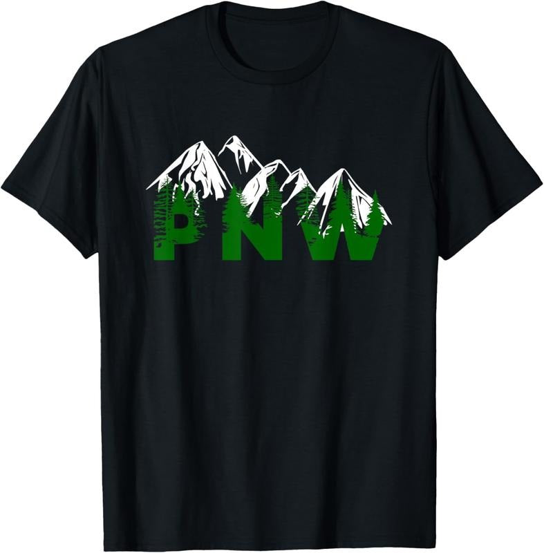 100% Cotton Pacific Northwest PNW Pine Trees Mountains Gift T-Shirt Hoodie, Sweatshirt | PrintMintTees.com