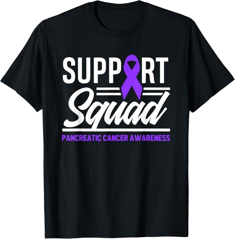 100% Cotton Pancreatic Cancer Support Squad Pancreatic Cancer Awareness T-Shirt Hoodie, Sweatshirt | PrintMintTees.com