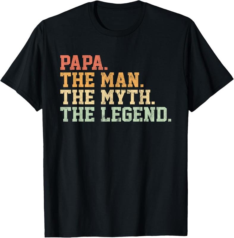 100% Cotton Papa Man Myth Legend Shirt Funny Father T-Shirts, Hoodie, Sweatshirt