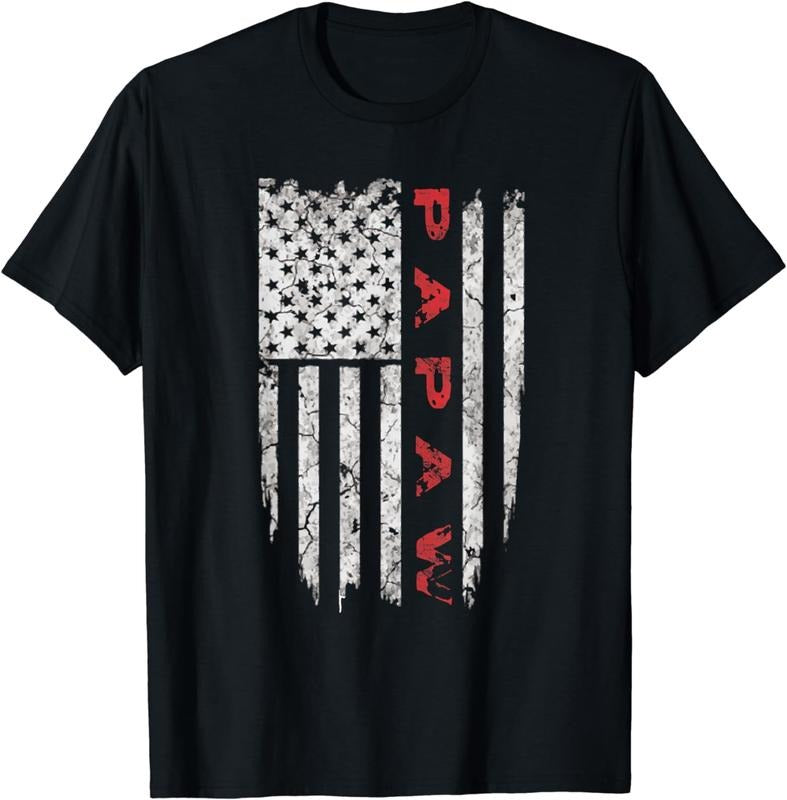 [100% Cotton]Papaw American Flag T-shirt Grandpa Gifts Men Tee Shirts Hoodie Sweatshirt | PrintMintTees.com