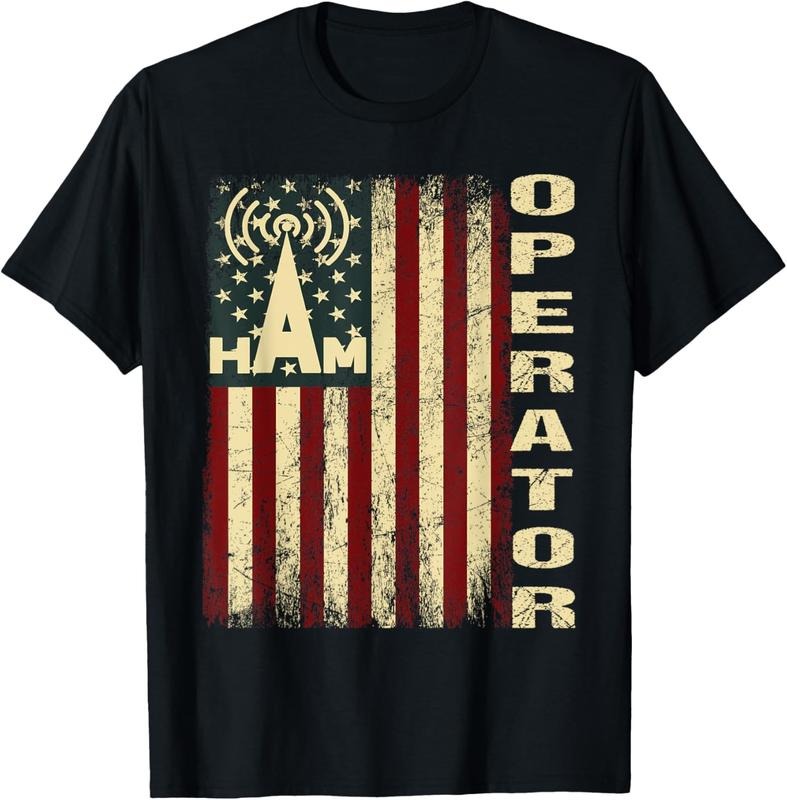 100% Cotton Patriotic USA Flag Ham Radio Amateur Radio Operator T-Shirt Hoodie Sweatshirt | PrintMintTees.com