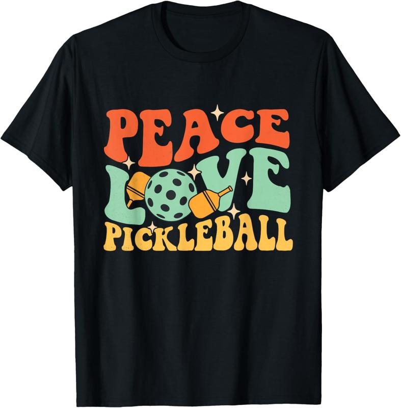 100% Cotton Peace Love Pickleball - Pickleballers Pickleball Player T-Shirt Hoodie Sweatshirt | PrintMintTees.com