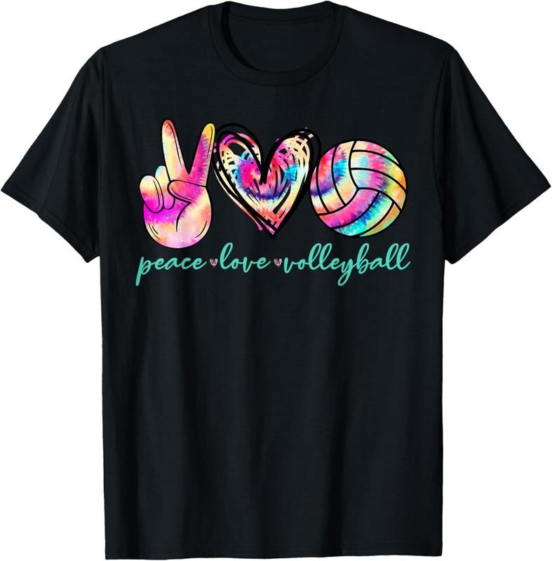100% Cotton Peace Love Volleyball Player Tie Dye Teen T-Shirts, Hoodie, Sweatshirt