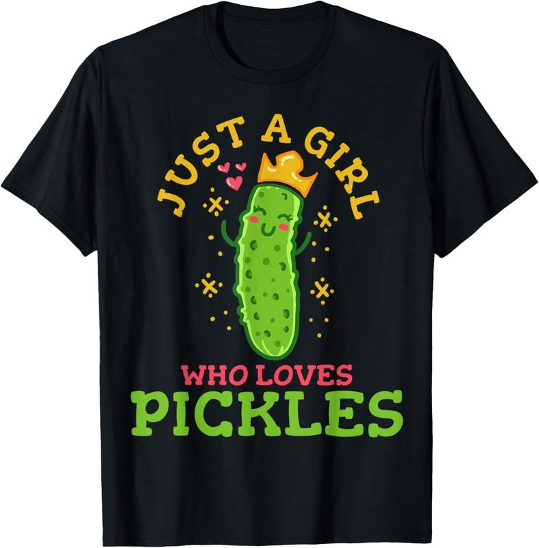 100% Cotton Pickle Just A Girl Who Loves Pickles Vegan T-Shirt Hoodie Sweatshirt | PrintMintTees.com