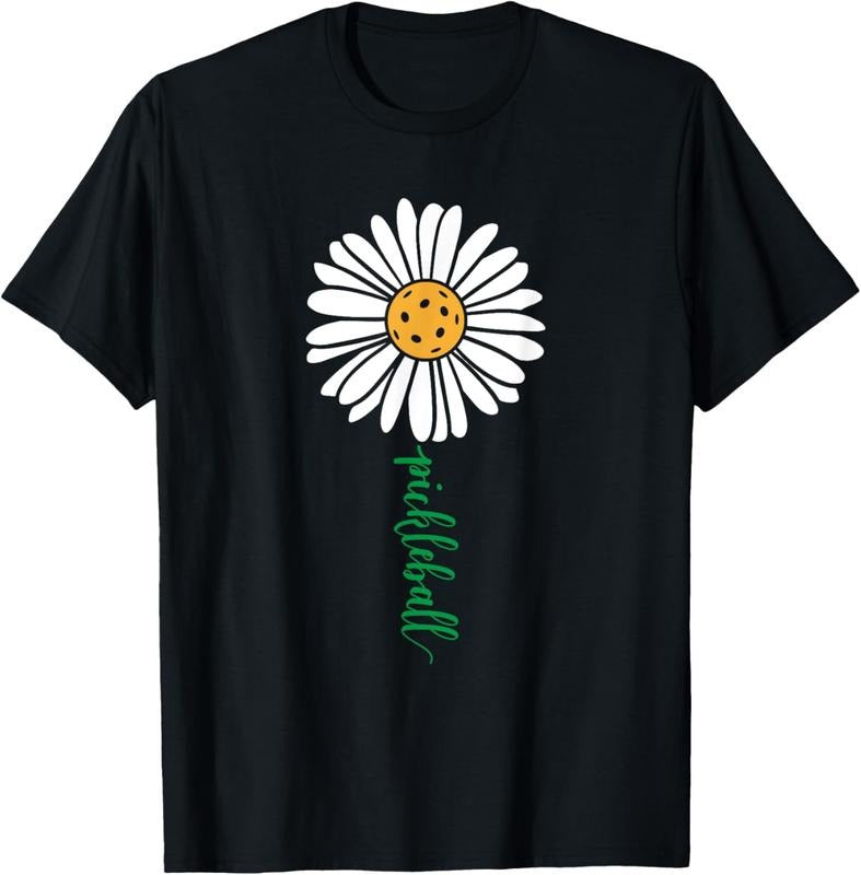 100% Cotton Pickleball Daisy Flower T-Shirt Hoodie Sweatshirt | PrintMintTees.com