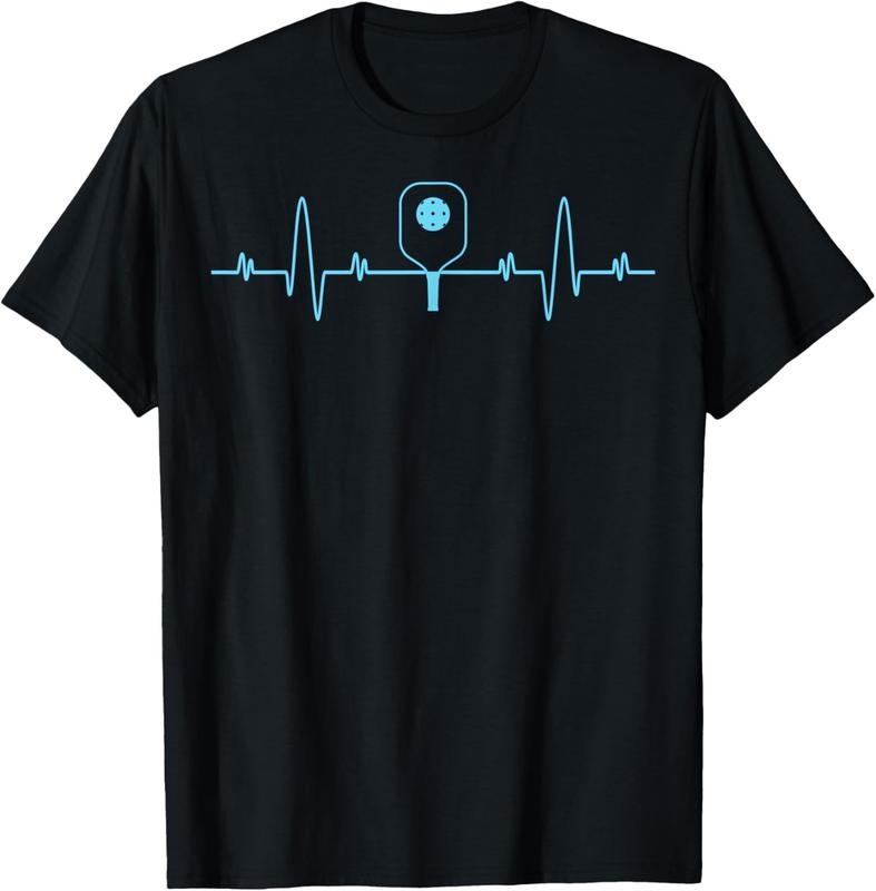 100% Cotton Pickleball Player Heartbeat Shirt Pickleball Paddle T-Shirts, Hoodie, Sweatshirt