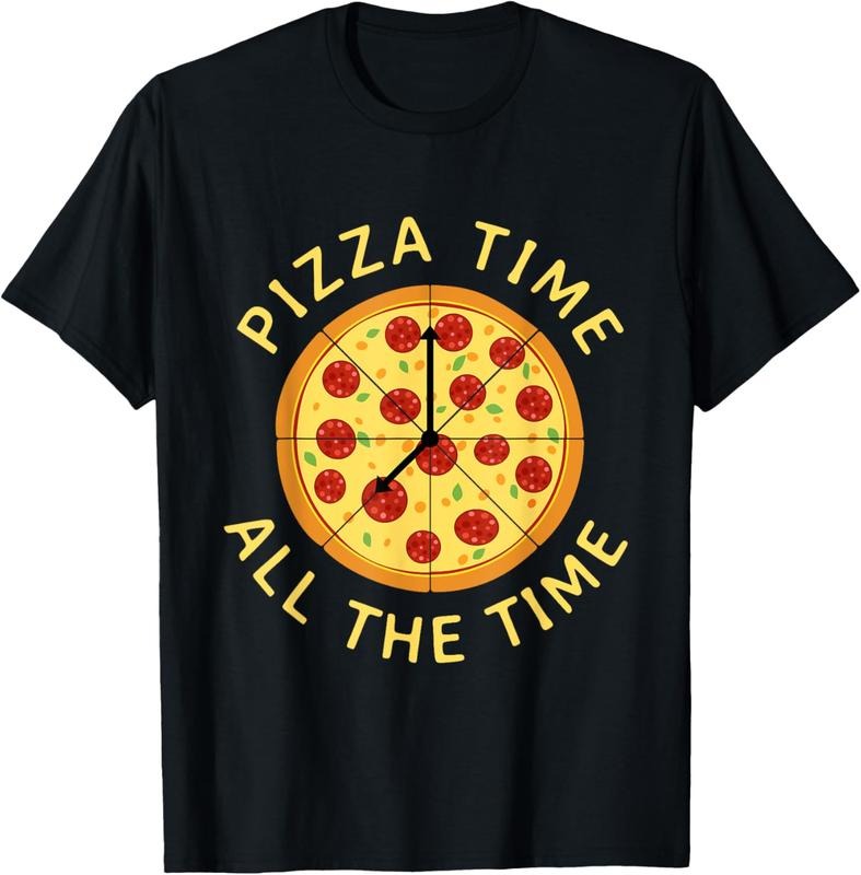 100% Cotton Pizza Time All the Time - Food Lover Foodie T-Shirt Hoodie Sweatshirt | PrintMintTees.com