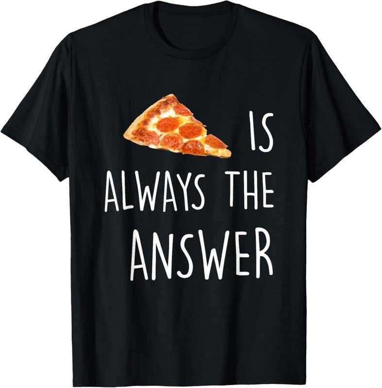 100% Cotton Pizza is Always the Answer | Funny Pizza T-Shirt Hoodie Sweatshirt | PrintMintTees.com