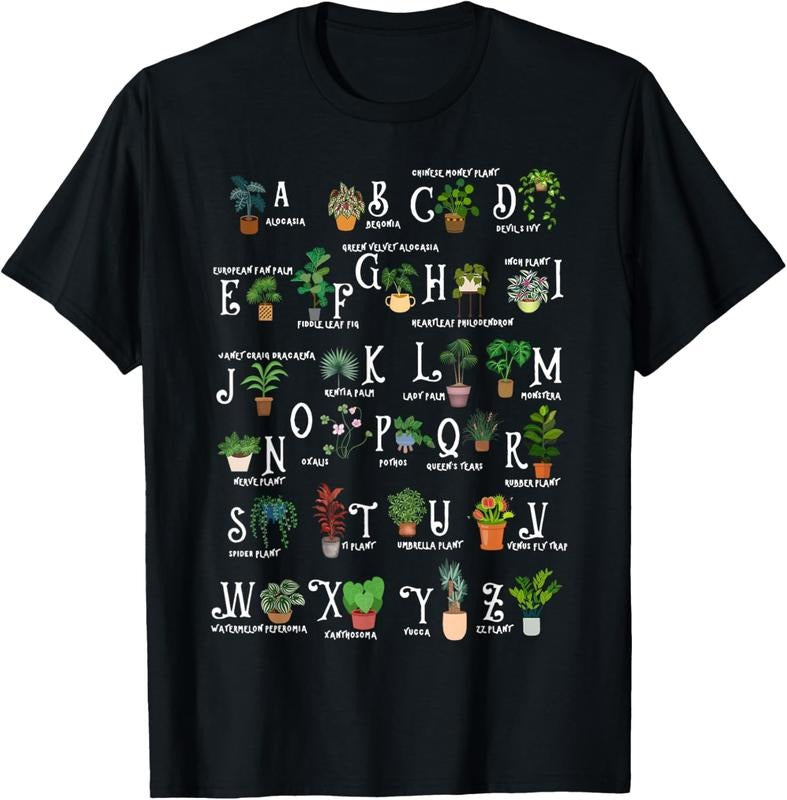 100% Cotton Plant Alphabet Gardener Gardening Plant Lover Women Men T-Shirt Hoodie, Sweatshirt | PrintMintTees.com