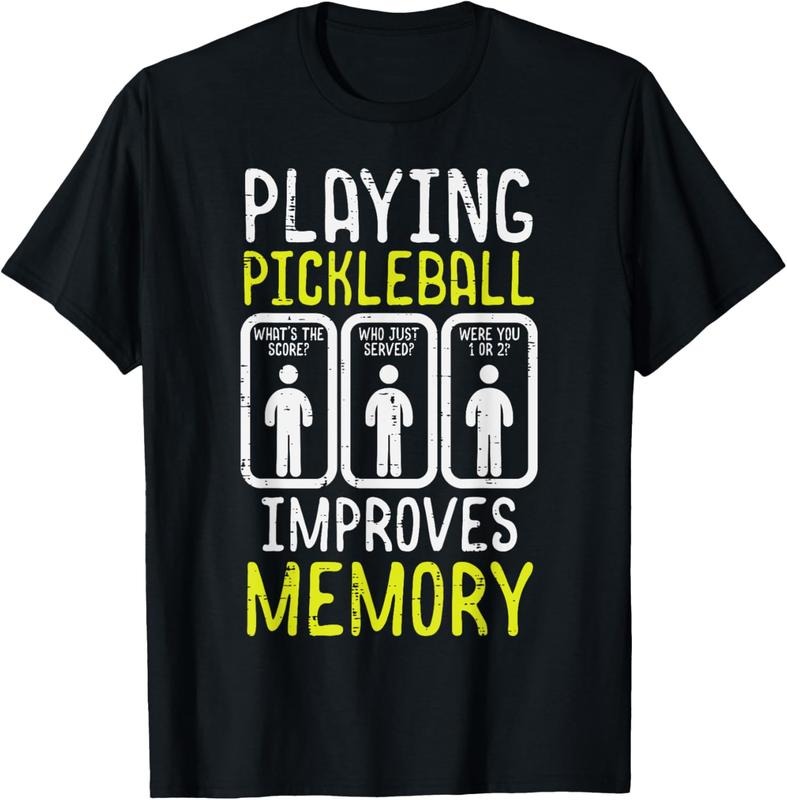 100% Cotton Playing Pickleball Improves Memory Pickle Ball Men Women Kid T-Shirt Hoodie Sweatshirt | PrintMintTees.com