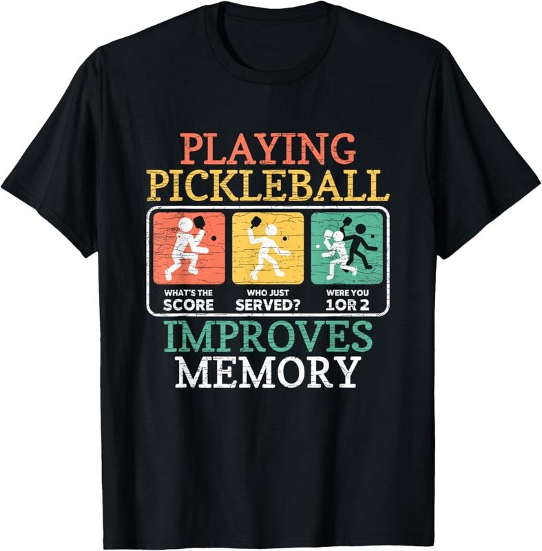 100% Cotton Playing Pickleball Improves Memory Pickleball T-Shirt Hoodie, Sweatshirt | PrintMintTees.com