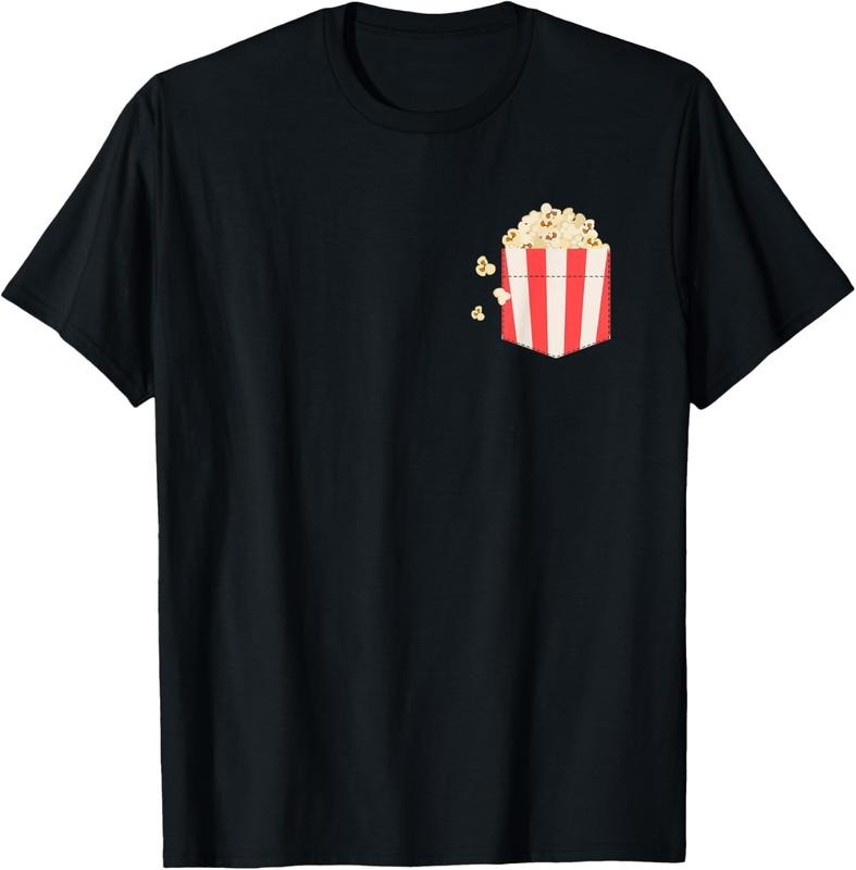 100% Cotton Pocket Popcorn T-Shirt Hoodie Sweatshirt | PrintMintTees.com