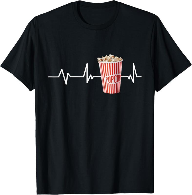 100% Cotton Popcorn Heartbeat Popcorn Popcorn T-Shirts, Hoodie, Sweatshirt
