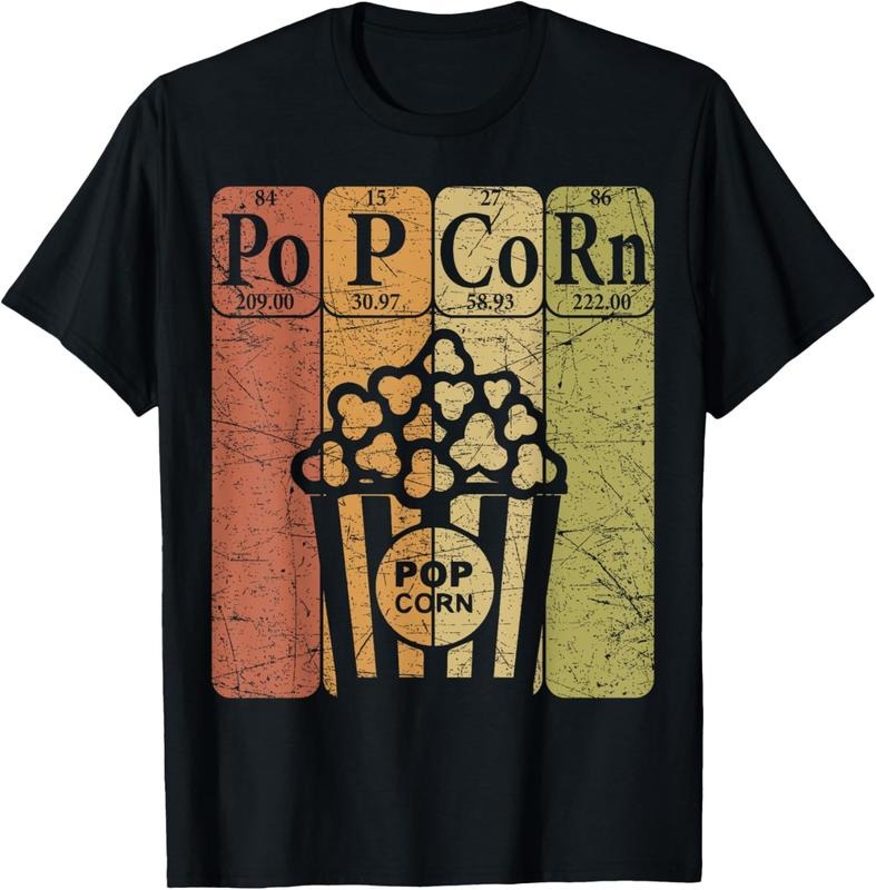 100% Cotton Popcorn Periodic Table Elements Cinema Lover Movie Snack T-Shirt Hoodie, Sweatshirt | PrintMintTees.com