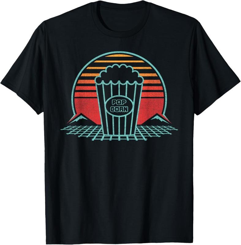 100% Cotton Popcorn Retro 80s Style T-Shirt Hoodie Sweatshirt | PrintMintTees.com