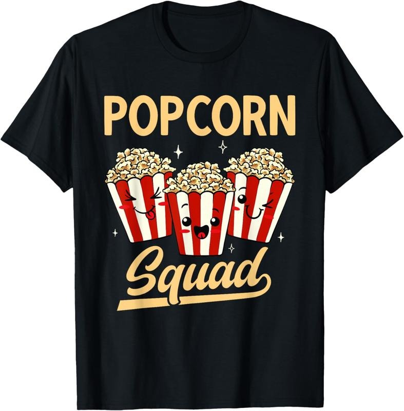 100% Cotton Popcorn Squad Movie Night Snack Popcorn T-Shirt Hoodie Sweatshirt | PrintMintTees.com