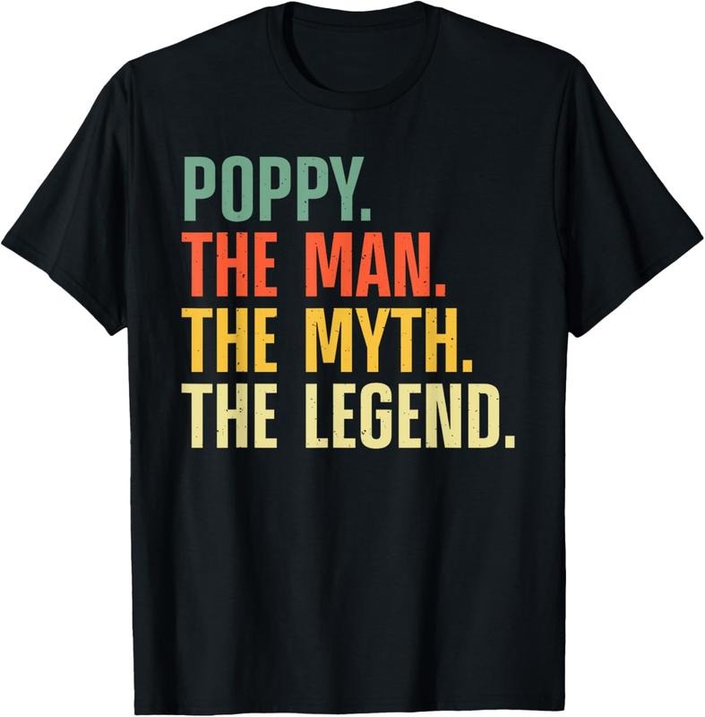 100% Cotton Poppy Design For Grandpa Grandfather From Grandkids Poppy T-Shirt Hoodie, Sweatshirt | PrintMintTees.com
