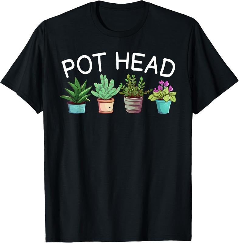 100% Cotton Pot-head T-Shirt Funny Gardening Plants T-Shirt Hoodie Sweatshirt | PrintMintTees.com