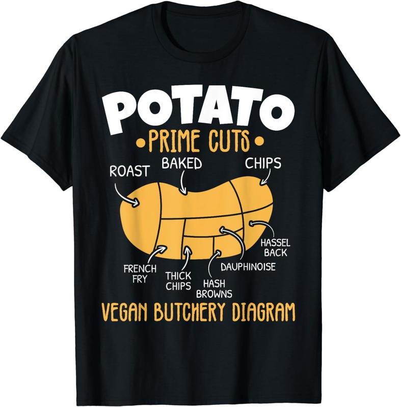 [100% Cotton]Potato Prime Cuts Spud Life Vegan French Fries Tater Tots T-Shirt Hoodie Sweatshirt | PrintMintTees.com