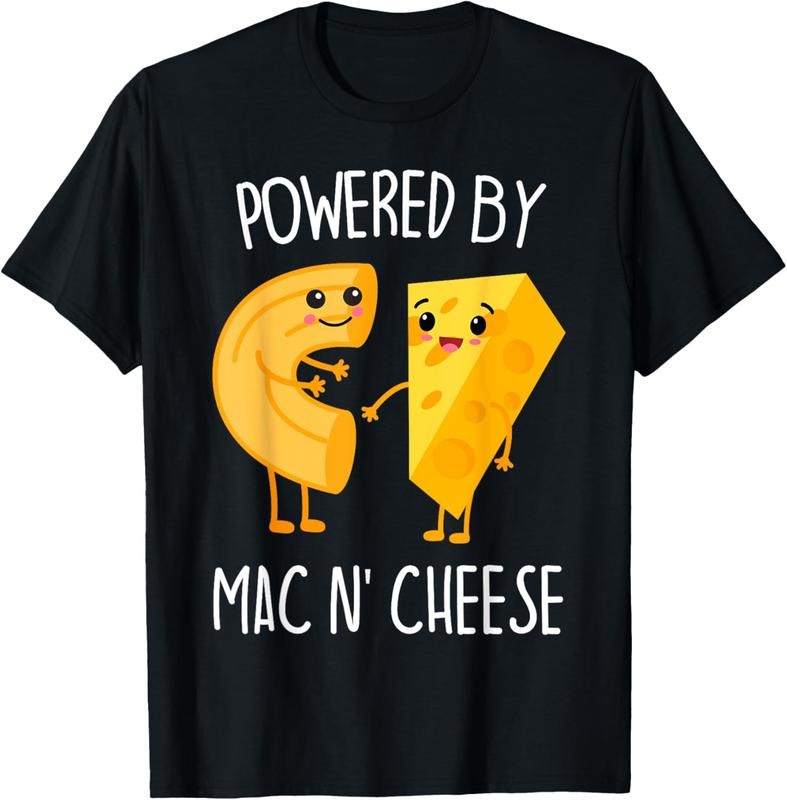100% Cotton Powered By macaroni n Cheese T-Shirt Hoodie Sweatshirt | PrintMintTees.com