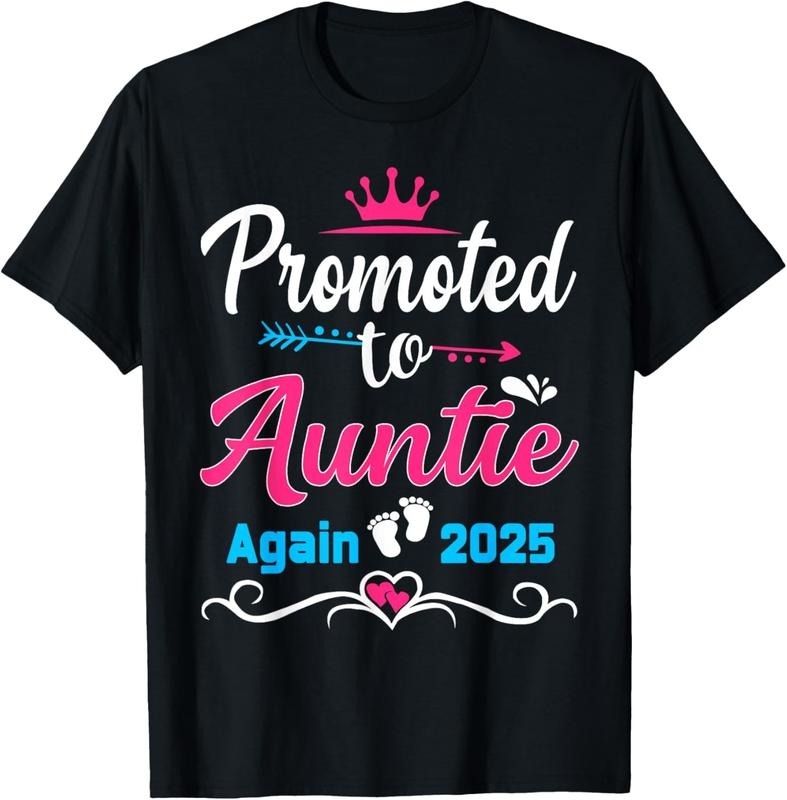 100% Cotton Promoted To Aunt Again 2025 Soon To Be Mom Pregnancy T-Shirt Hoodie Sweatshirt | PrintMintTees.com