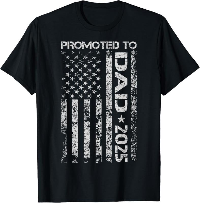 100% Cotton Promoted To Dad Est 2025 Expect  2025, New Papa 2025 T-Shirt Hoodie Sweatshirt | PrintMintTees.com