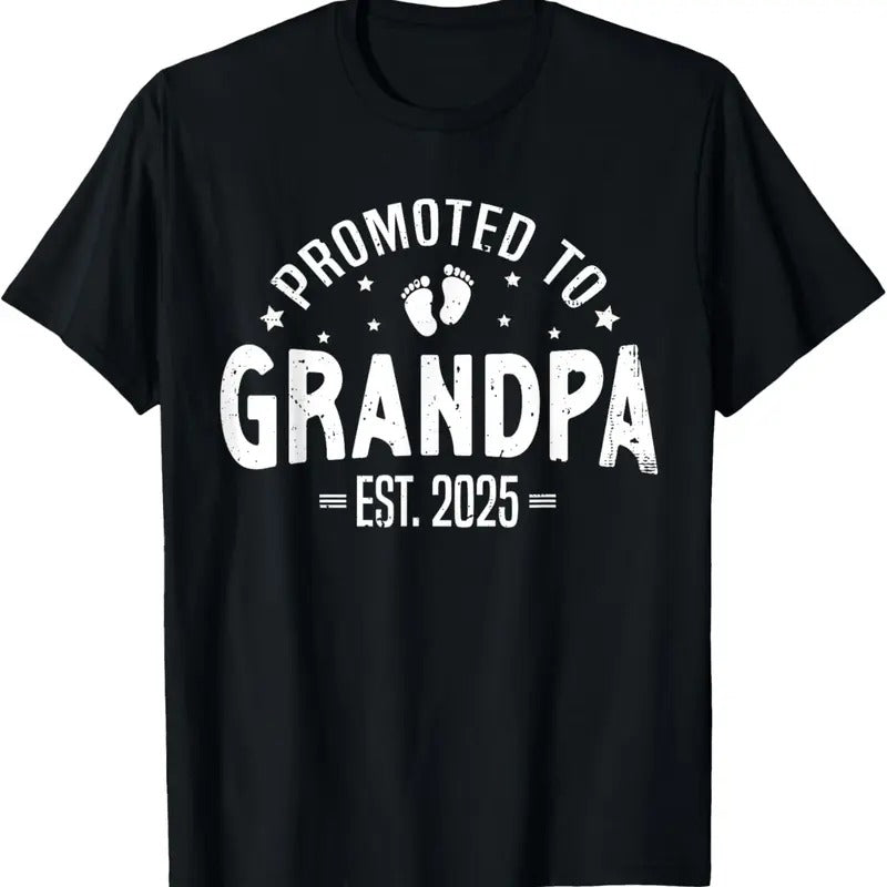 100% Cotton Promoted To Grandpa 2025 Grandpa est 2025 Soon To Be Grandpa T-Shirt Hoodie, Sweatshirt | PrintMintTees.com
