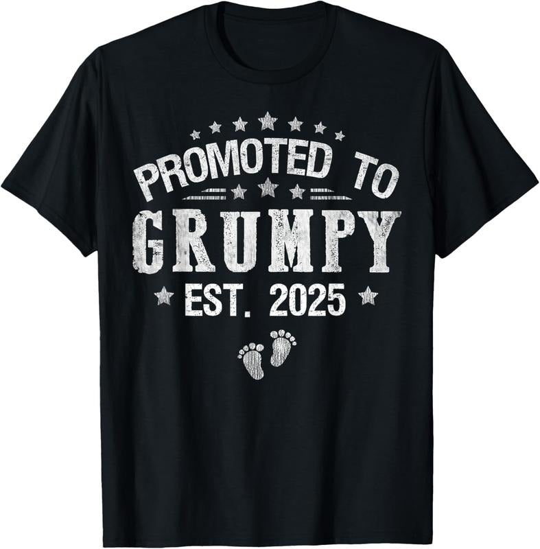 100% Cotton Promoted To Grumpy est.2025 Father's Day First time Grumpy T-Shirt Hoodie, Sweatshirt | PrintMintTees.com