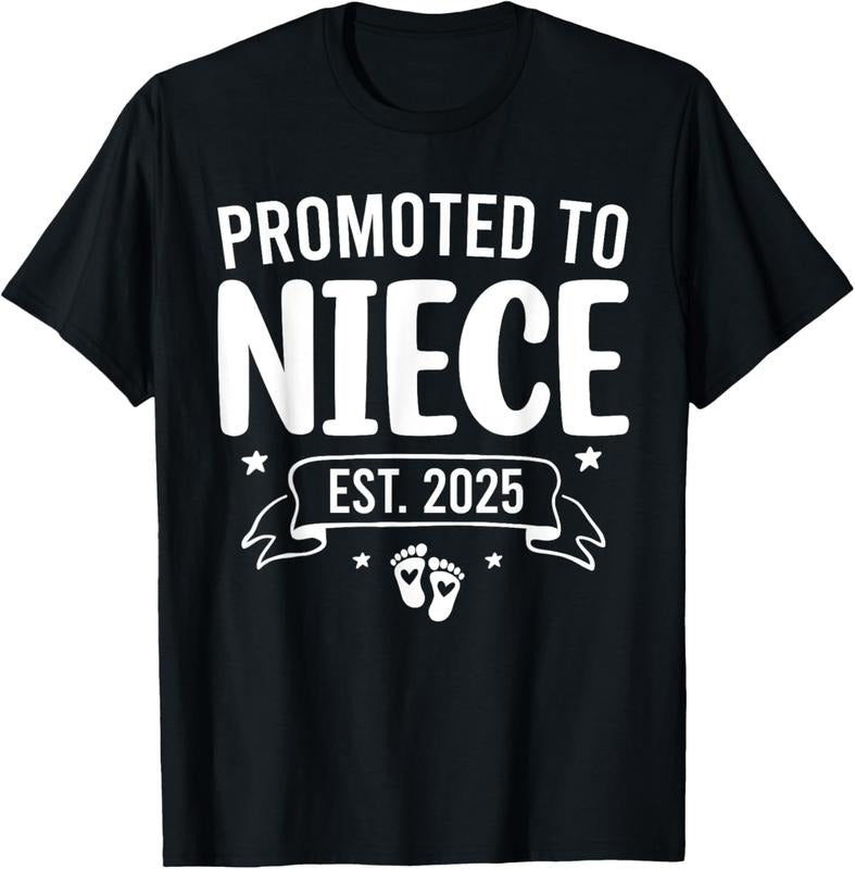 100% Cotton Promoted Niece Est 2025 Niece Baby Announcement T-Shirts, Hoodie, Sweatshirt