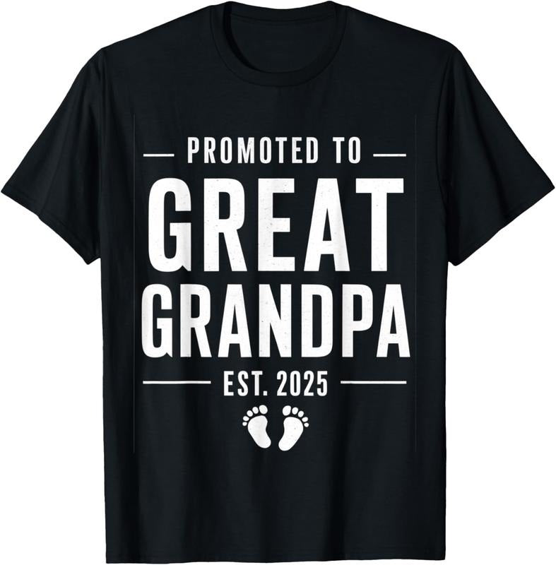 100% Cotton Promoted to Great Grandpa 2025 Soon To Be Greats Grandpa T-Shirt Hoodie, Sweatshirt | PrintMintTees.com